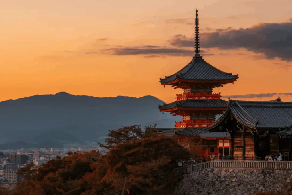 coucher de soleil au Japon
