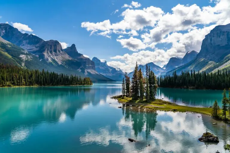 Spirit Island in Maligne Lake, Jasper National Park, Canada
