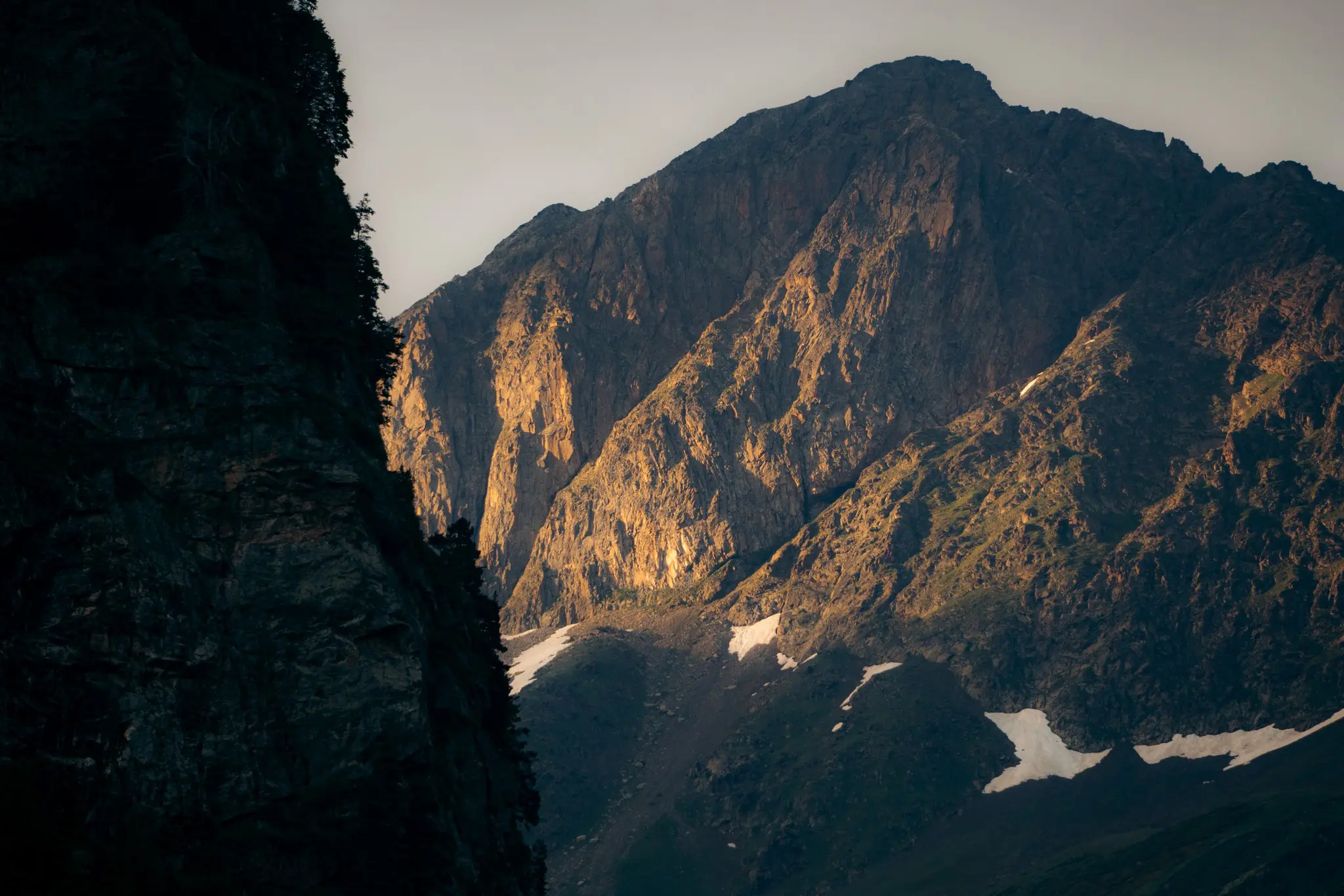 golden hour light on rugged mountains in Georgia